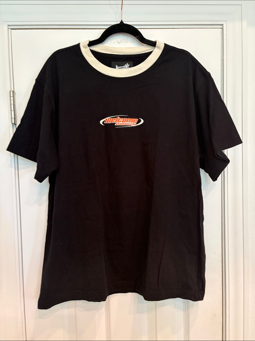 Welcome Skateboards Century Black Ringer T-Shirt  Sz XL
